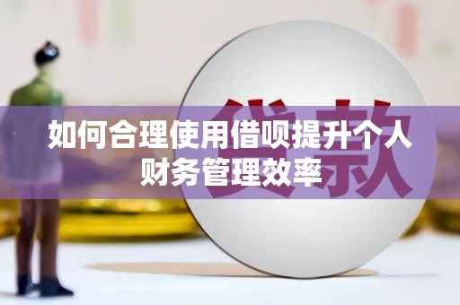 六甲如何合理使用借呗提升个人财务管理效率