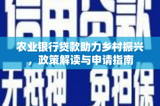 六甲农业银行贷款助力乡村振兴，政策解读与申请指南