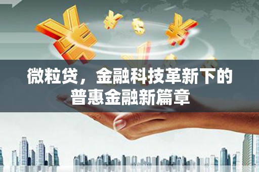 六甲微粒贷，金融科技革新下的普惠金融新篇章