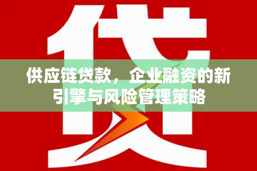 六甲供应链贷款，企业融资的新引擎与风险管理策略