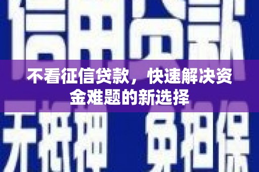 六甲不看征信贷款，快速解决资金难题的新选择
