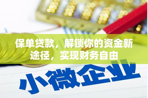 六甲保单贷款，解锁你的资金新途径，实现财务自由