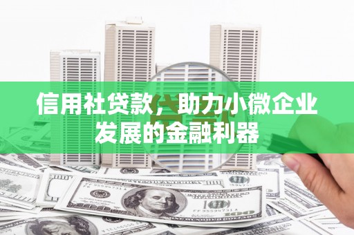六甲信用社贷款，助力小微企业发展的金融利器